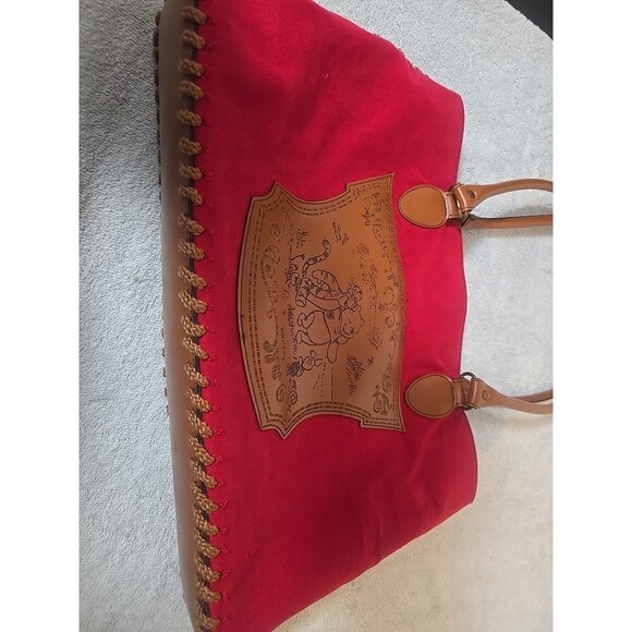 Vintage Disney Red Cotton Winnie The Pooh Tote Bag/Purse - Picture 1 of 8